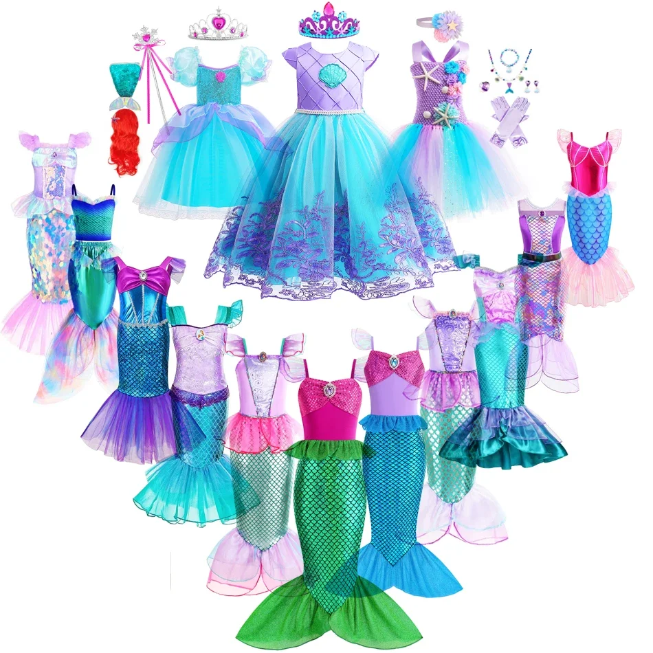 Mermaid Dress Girls Kids Cospl - Baby Clothing Size 评论和价格