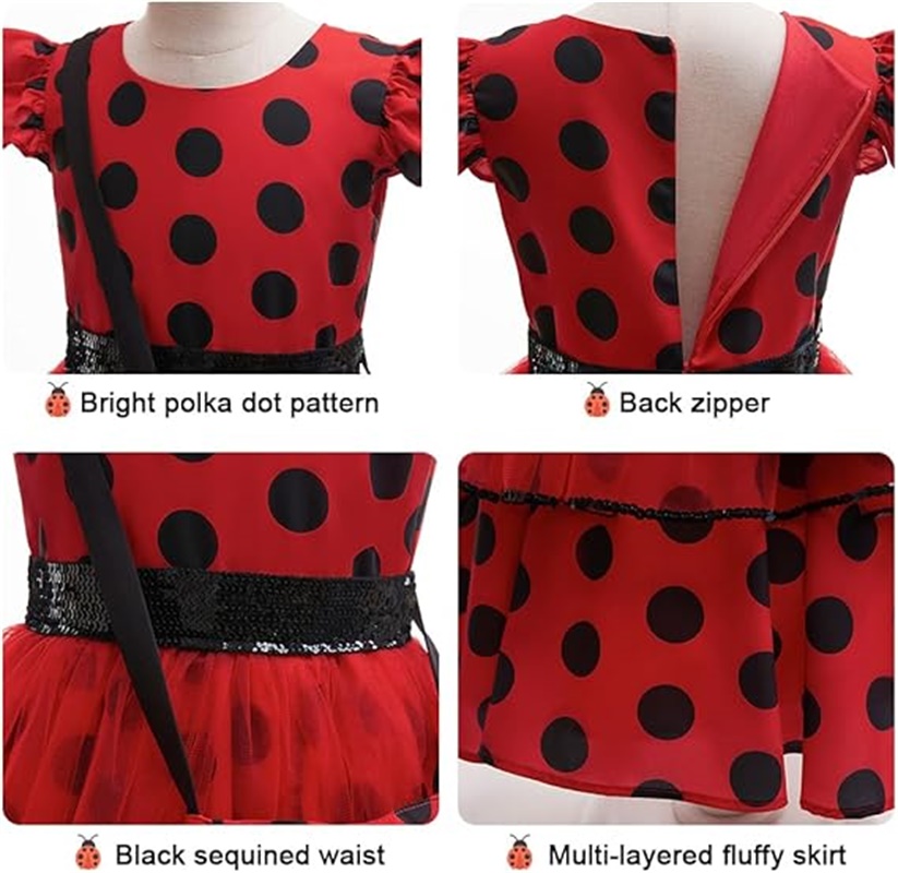 Girls Cosplay Costume Polka Do - Baby Clothing Size 评论和价格