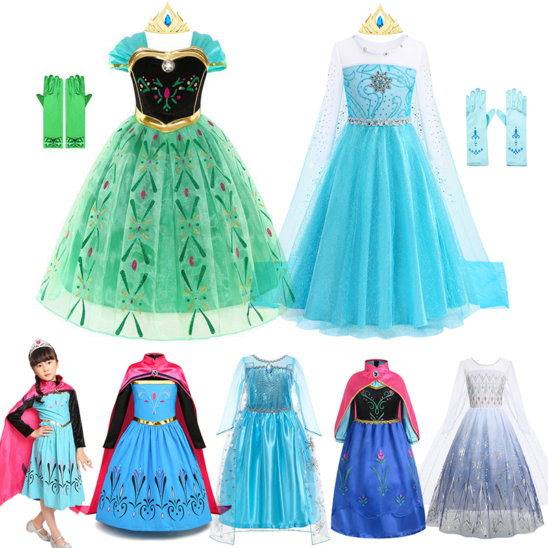 Elsa Anna Princess Dresses Gir - Baby Clothing Size 评论和价格