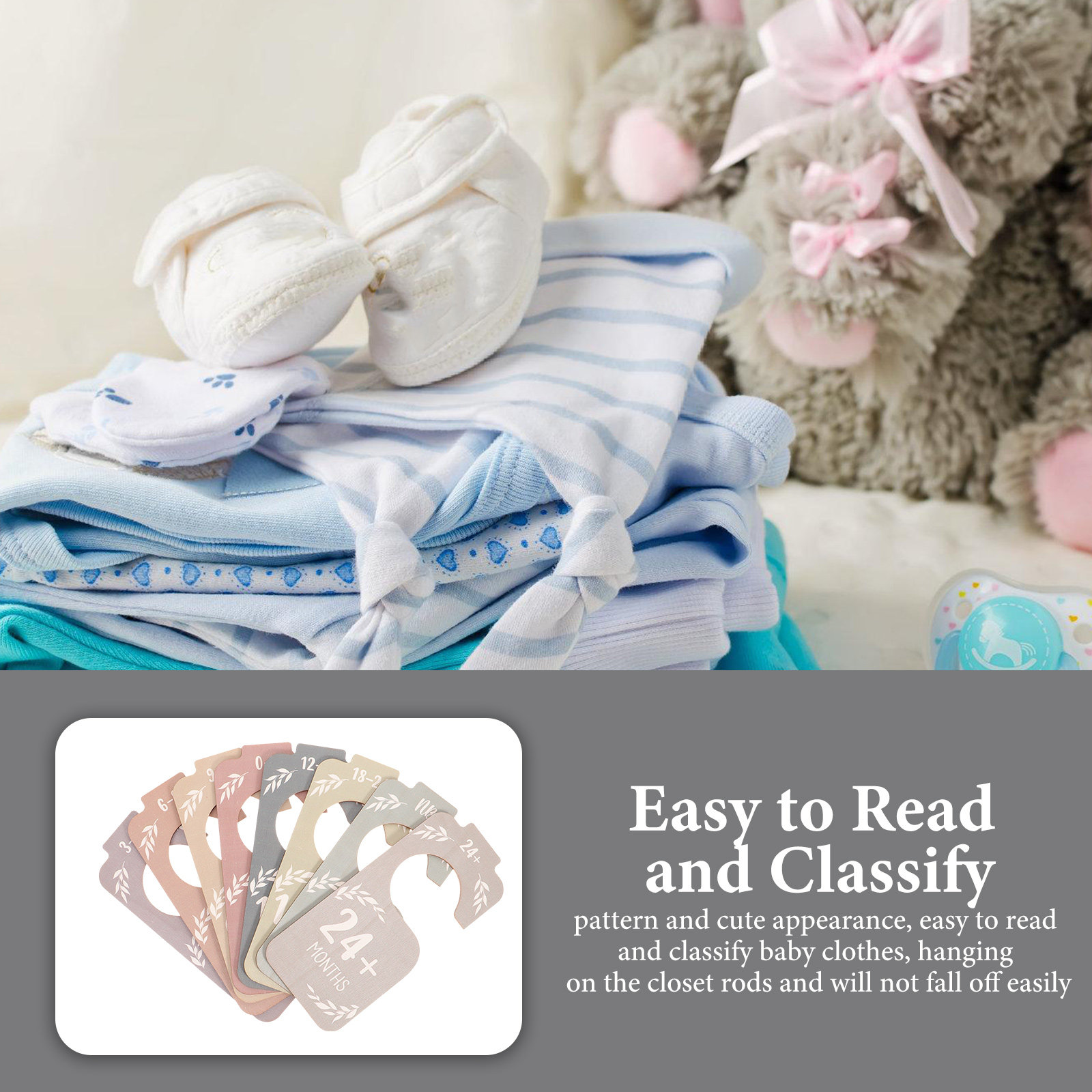 8Pcs Wooden Baby Clothing Size - Baby Clothing Organizer 评论和价格