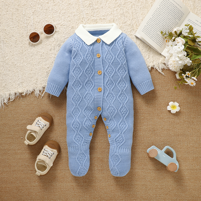 Blue Baby Rompers Knit Fashion - Baby Clothing Wholesale 评论和价格
