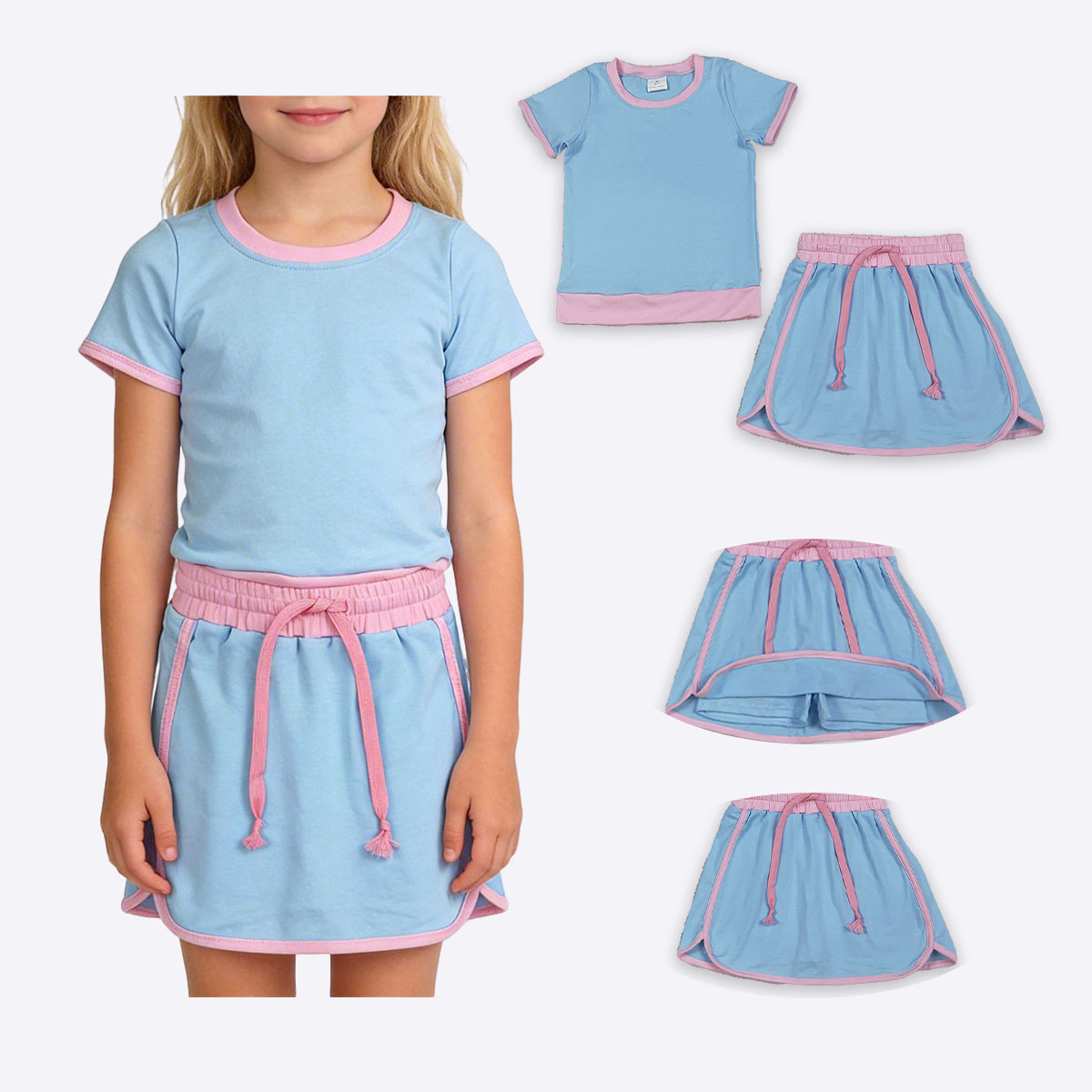 Cute Baby Girls Blue Short Sle - Baby Clothing Wholesale 评论和价格
