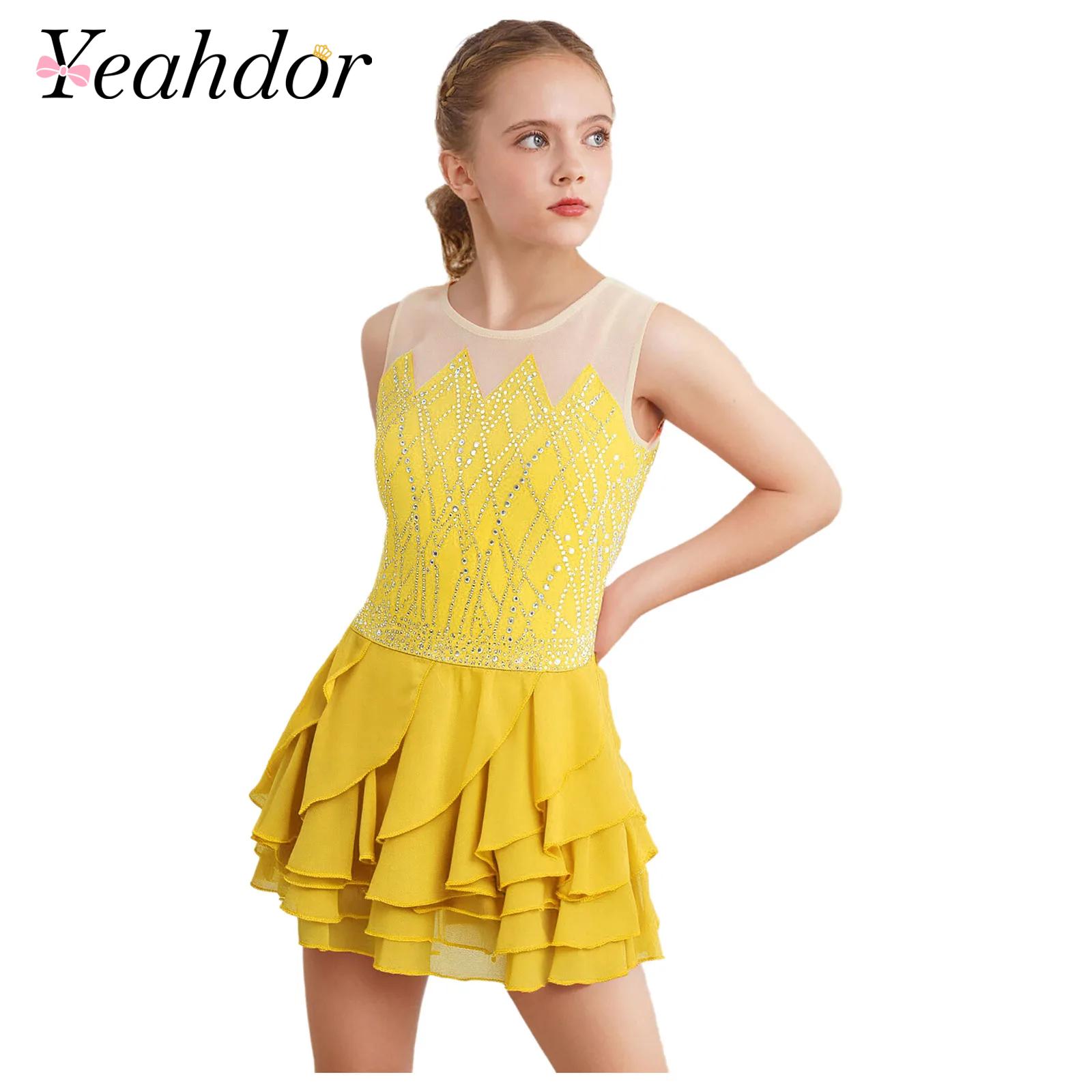 Girls Mesh Figure Skating Dres - Baby Clothing Size 评论和价格