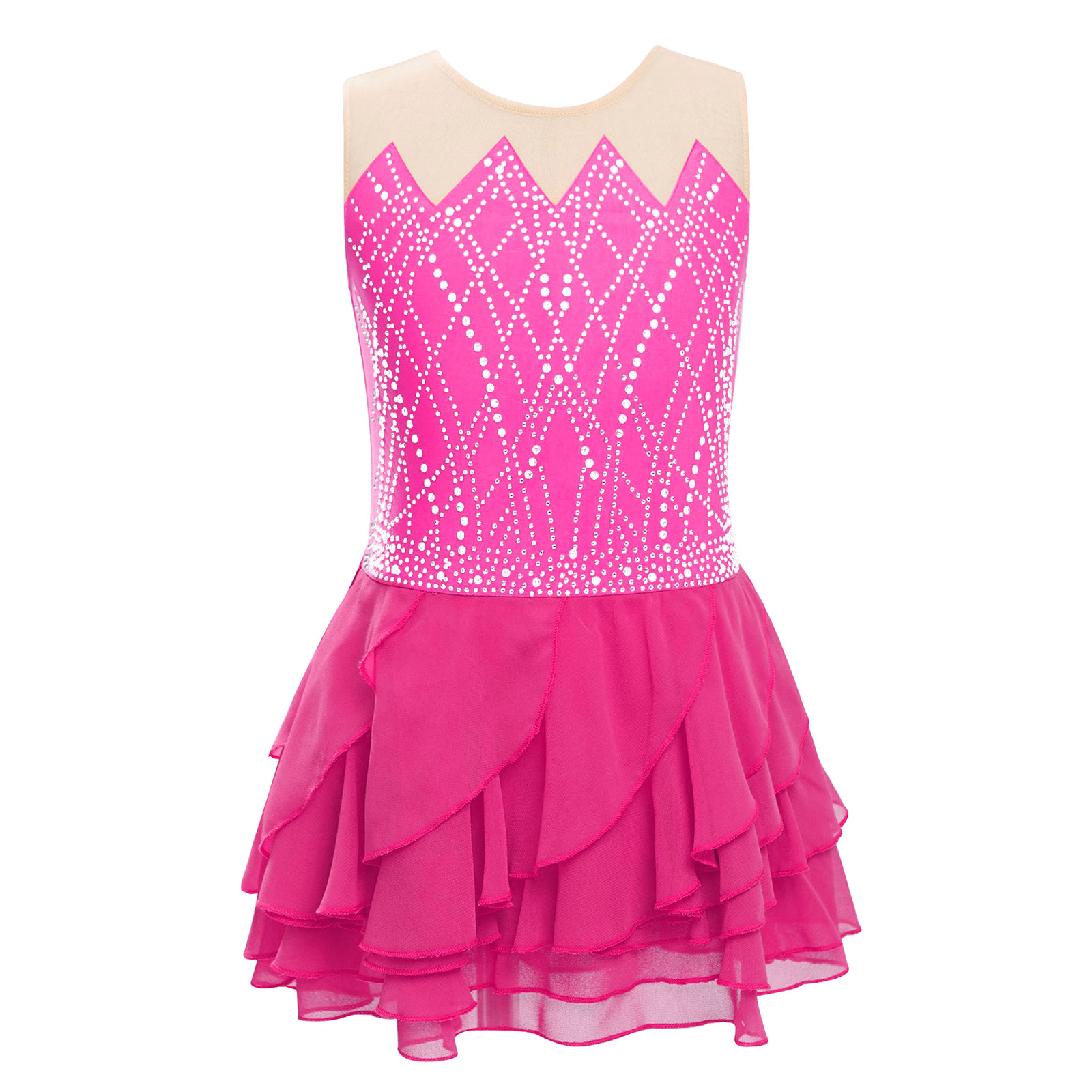Girls Mesh Figure Skating Dres - Baby Clothing Size 评论和价格