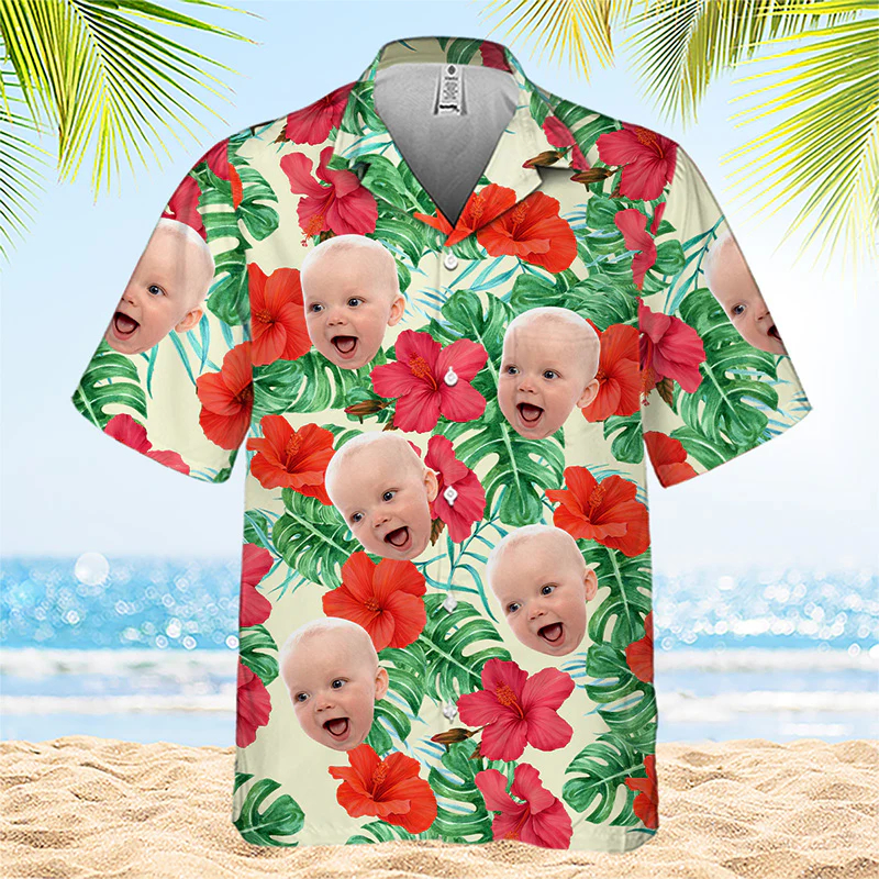 Face Photo Baby Shirts For Men - Baby Clothing Hawaii 评论和价格