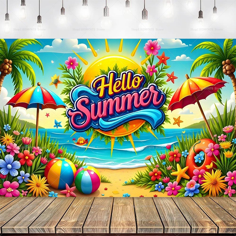 Summer Pool Party Backdrops Ho - Baby Clothing Hawaii 评论和价格